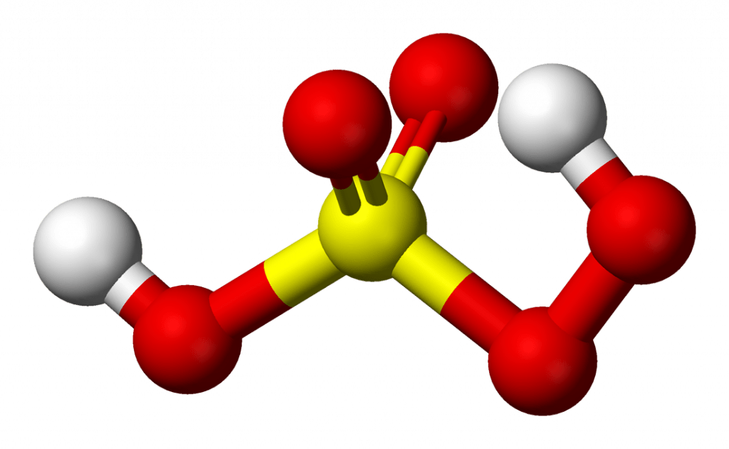 3D Molecular Model of Peroxymonosulfuric Acid (Caro's Acid)