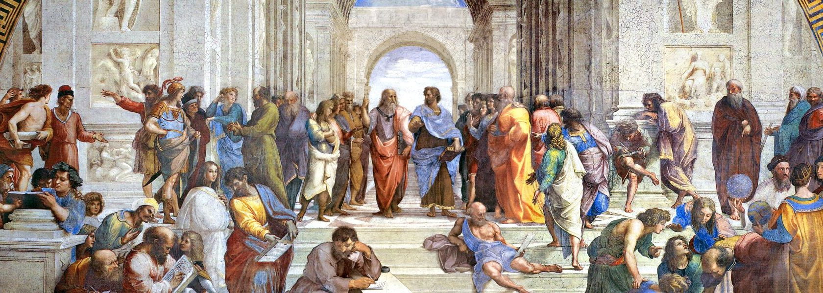 Painting "The School of Athens" by Raphael (Apostolic Palace, Vatican)
